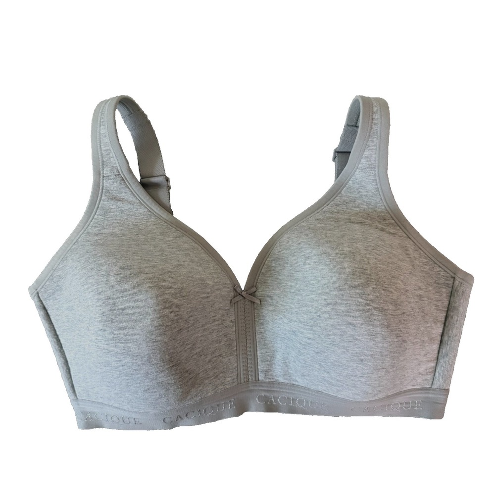 CACIQUE No-wire T-shirt Bra LANE BRYANT Plus SIZE 38 DDD Heathered Gray
